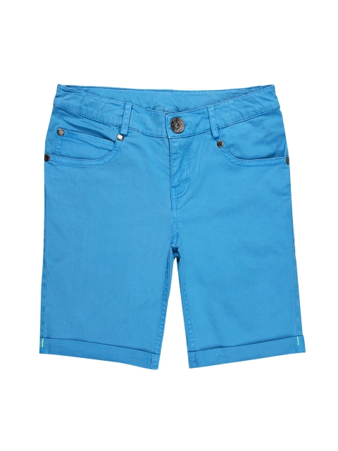 

One Friday Boys Blue Solid Regular Fit Chino Shorts