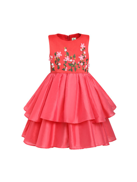 

A Little Fable Girls Red Solid Fit and Flare Dress