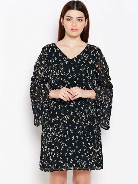 

AASK Women Black Printed Blouson Dress