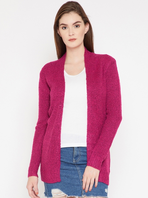 

RARE Magenta Self Design Open Front Shrug