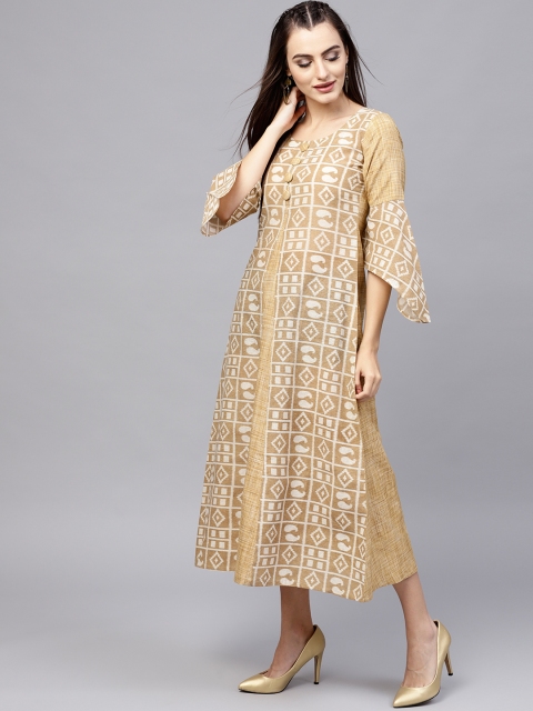 

GERUA Women Beige Printed Maxi Dress