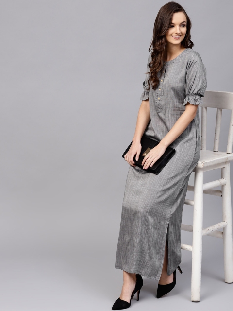 

GERUA Women Grey Solid Maxi Dress