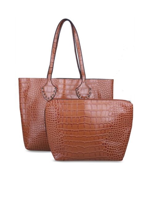 

GIORDANO Brown Self Design Shoulder Bag