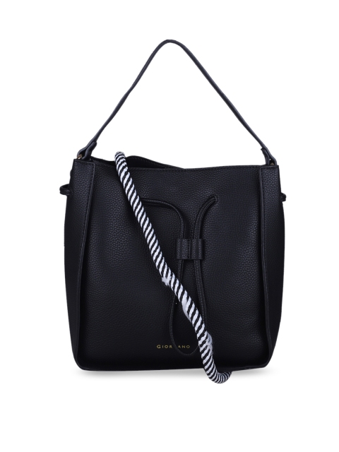 

GIORDANO Black Solid Hobo Bag