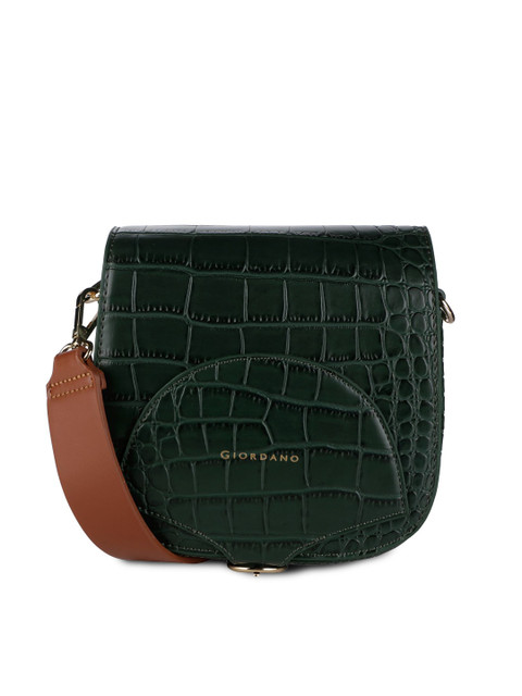 

GIORDANO Green & Brown Textured Sling Bag