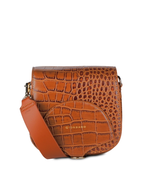 

GIORDANO Brown Self Design Sling Bag