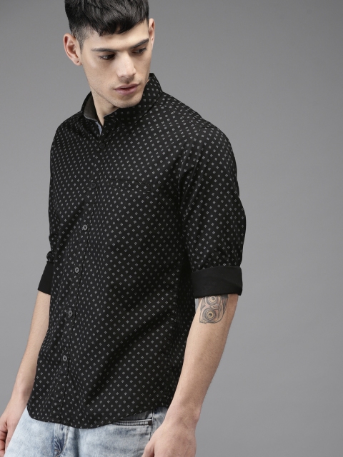 

HERE&NOW Black Regular Fit Printed Casual Shirt