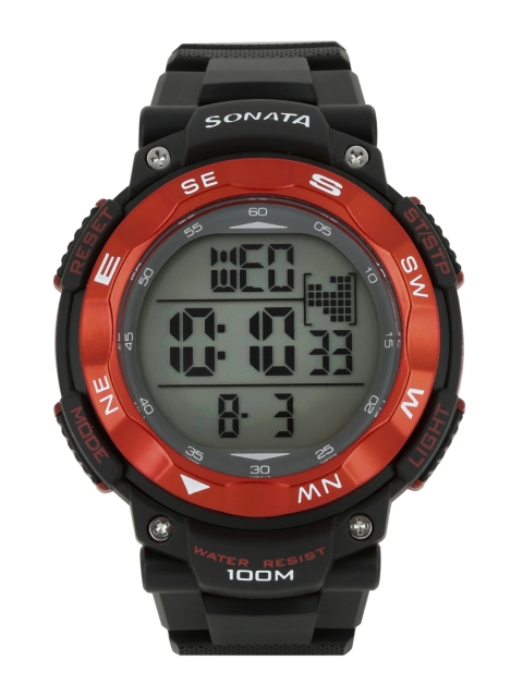 

Sonata Men Ocean Series Black Digital Watch NF77011PP02J