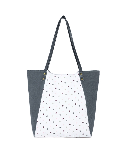 

Kanvas Katha Grey & White Printed Shoulder Bag