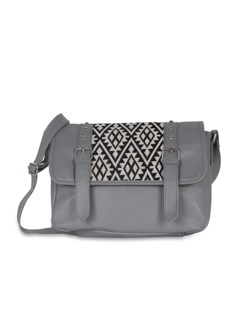 

Kanvas Katha Grey Self Design Sling Bag