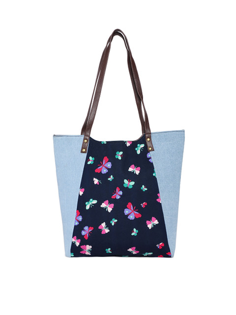 

Kanvas Katha Blue Printed Shoulder Bag