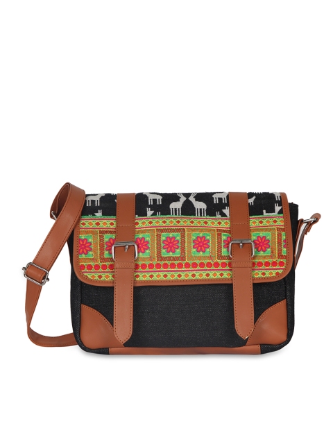 

Kanvas Katha Women Multicoloured Embroidered Sling Bag, Multi