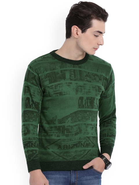 

Richlook Men Green Printed Pullover