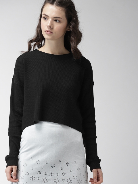 

FOREVER 21 Women Black Solid Top