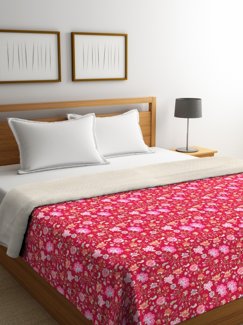 

Portico New York Red Floral AC Room 120 GSM Double Bed Comforter