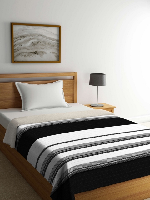 

Portico New York White & Black Striped AC Room 120 GSM Single Bed Comforter