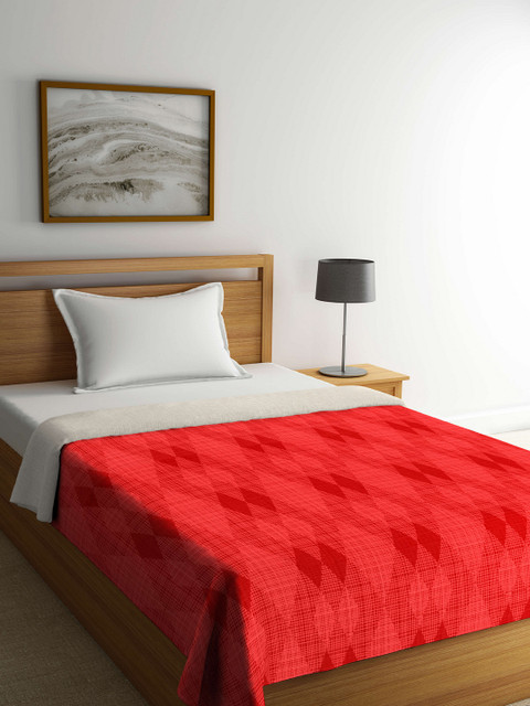 

Portico New York Red Geometric AC Room 120 GSM Single Bed Comforter