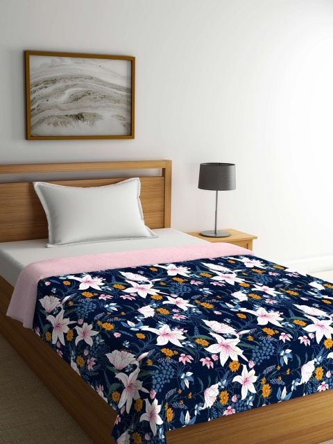 

Portico New York Navy Blue Floral AC Room 120 GSM Single Bed Comforter