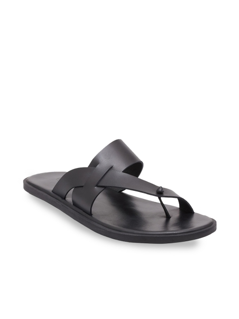 

SKO Men Black Leather Comfort Sandals