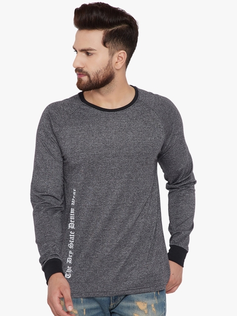 

The Dry State Men Grey Solid Round Neck T-shirt