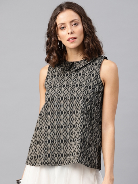 

Desi Weavess Women Black Printed Top