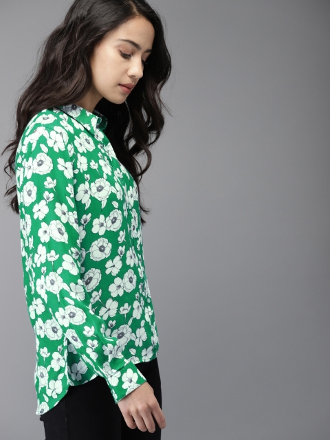 

Moda Rapido Women Green Regular Fit Printed Casual Shirt