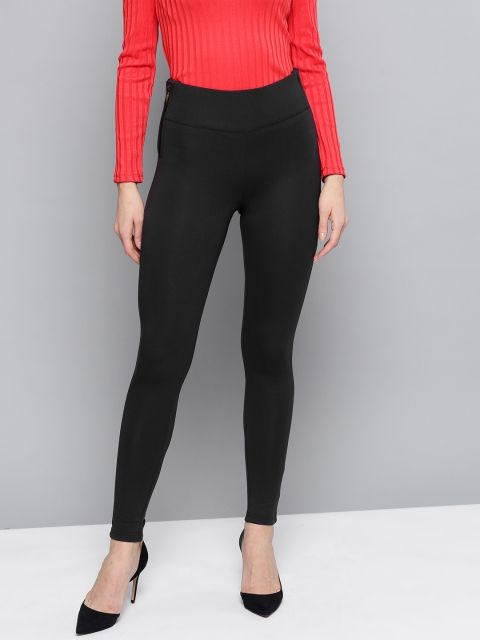 

Harpa Women Charcoal Grey Solid Treggings