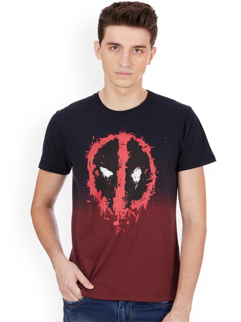 

Free Authority Men Navy Blue DEADPOOL Printed Round Neck T-Shirt