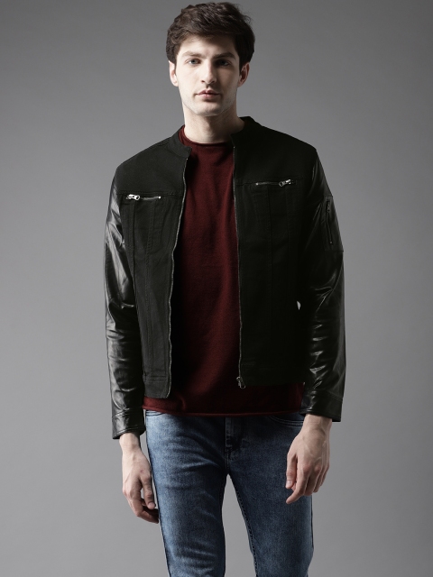 

Flying Machine Men Black Solid Denim Jacket