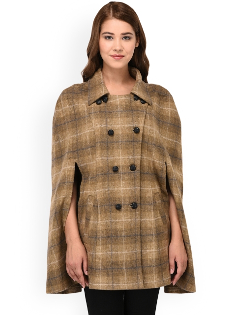 

Owncraft Women Brown Checked Cape Jacket