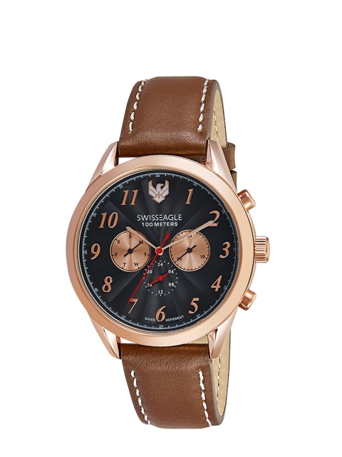 

Swiss Eagle Men Brown Analogue Leather Watch SE-9141-03