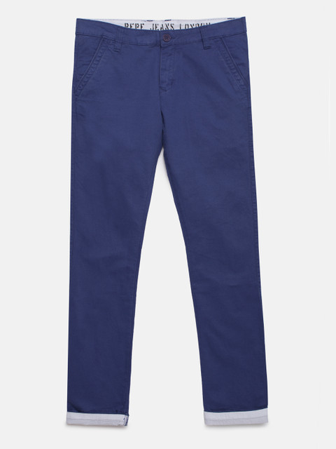 

Pepe Jeans Boys Blue Regular Fit Solid Chinos