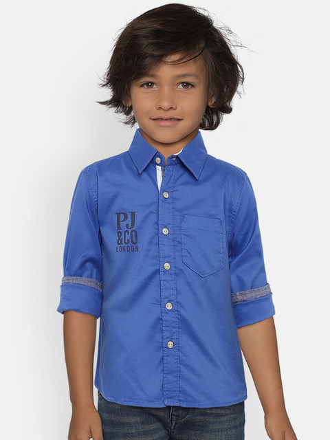 

Pepe Jeans Boys Blue Regular Fit Solid Casual Shirt