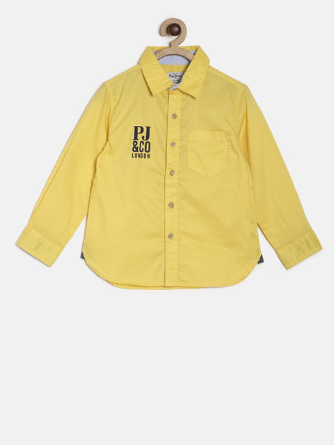 

Pepe Jeans Boys Yellow Regular Fit Solid Casual Shirt