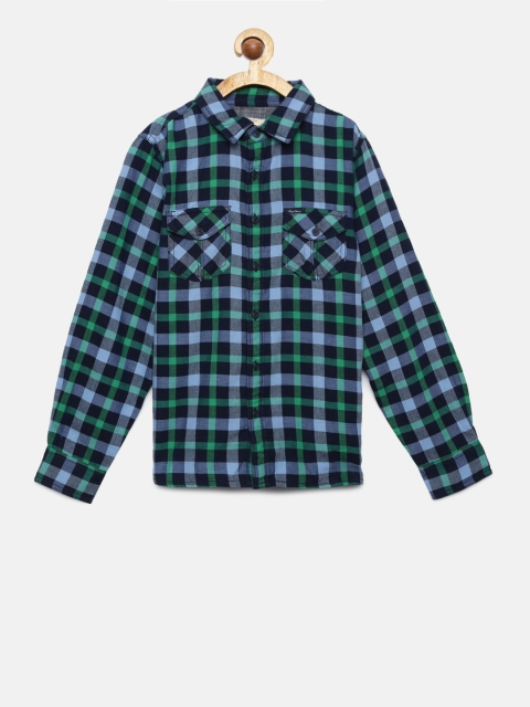 

Pepe Jeans Boys Green Regular Fit Checked Casual Shirt