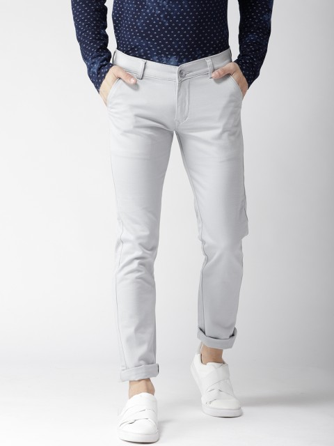 

Rodamo Men Grey Slim Fit Solid Chinos