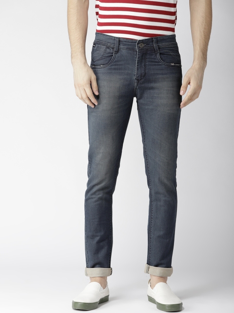 

Rodamo Men Navy Slim Fit Mid-Rise Clean Look Stretchable Jeans, Navy blue