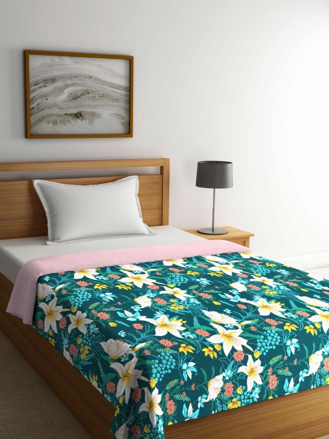 

Portico New York Green Floral AC Room 110 GSM Single Bed Dohar