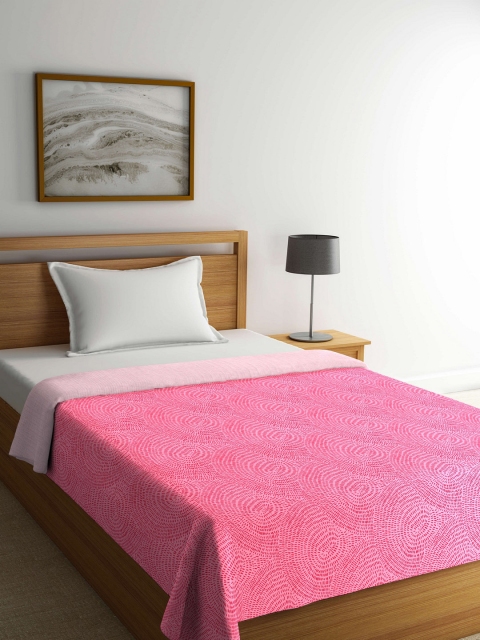 

Portico New York Pink Abstract AC Room 110 GSM Single Bed Dohar