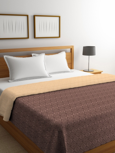 

Portico New York Brown Abstract AC Room 110 GSM Double Bed Dohar