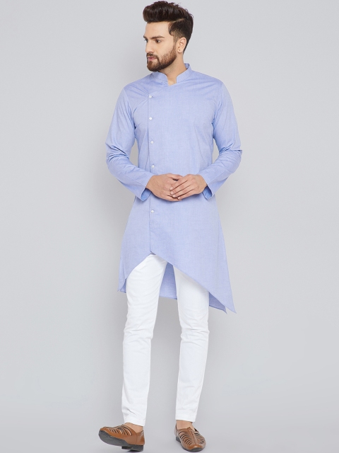 

See Designs Men Blue Solid A-Line Kurta