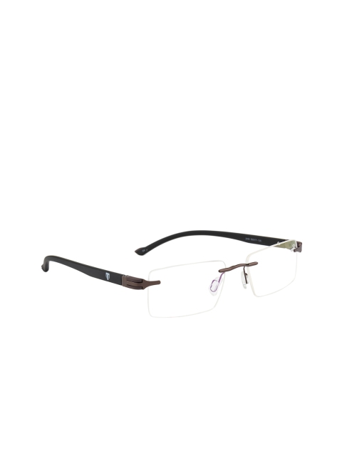 

Ted Smith Unisex Black & Brown Solid Rimless Rectangle Frames TS-2493_C4