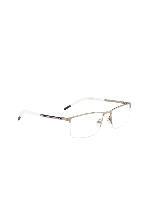 

Ted Smith Unisex Rose Gold & White Colourblocked Half Rim Rectangle Frames TS-45813_SIL