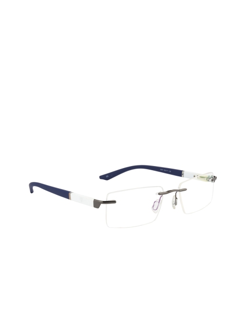 

Ted Smith Unisex Gunmetal-Toned & Blue Solid Rimless Wayfarer Frames TS-2487_C3, Metallic