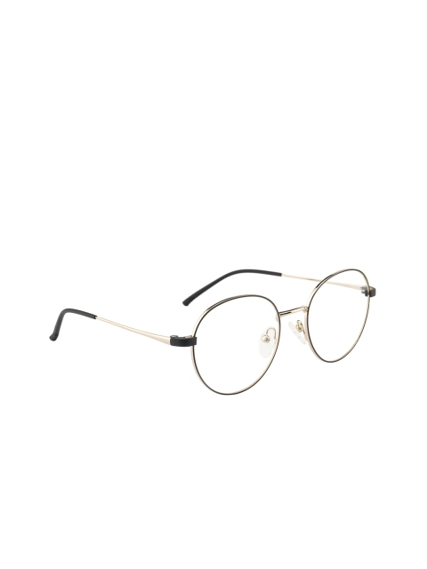 

Ted Smith Unisex Black & Gold-Toned Solid Full Rim Round Frames
