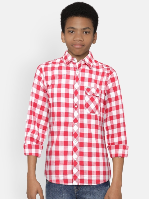 

Pepe Jeans Boys Red & White Regular Fit Checked Casual Shirt