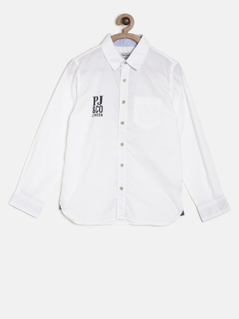 

Pepe Jeans Boys White Regular Fit Solid Casual Shirt