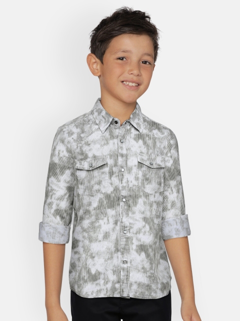 

Pepe Jeans Boys White & Green Regular Fit Printed Casual Shirt