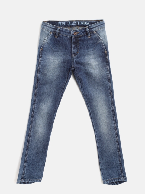 

Pepe Jeans Boys Blue Regular Fit Mid-Rise Clean Look Stretchable Jeans