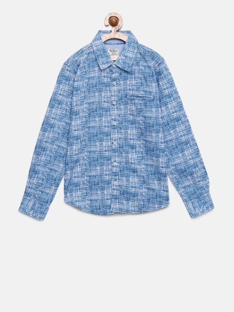 

Pepe Jeans Boys Blue Regular Fit Printed Casual Shirt